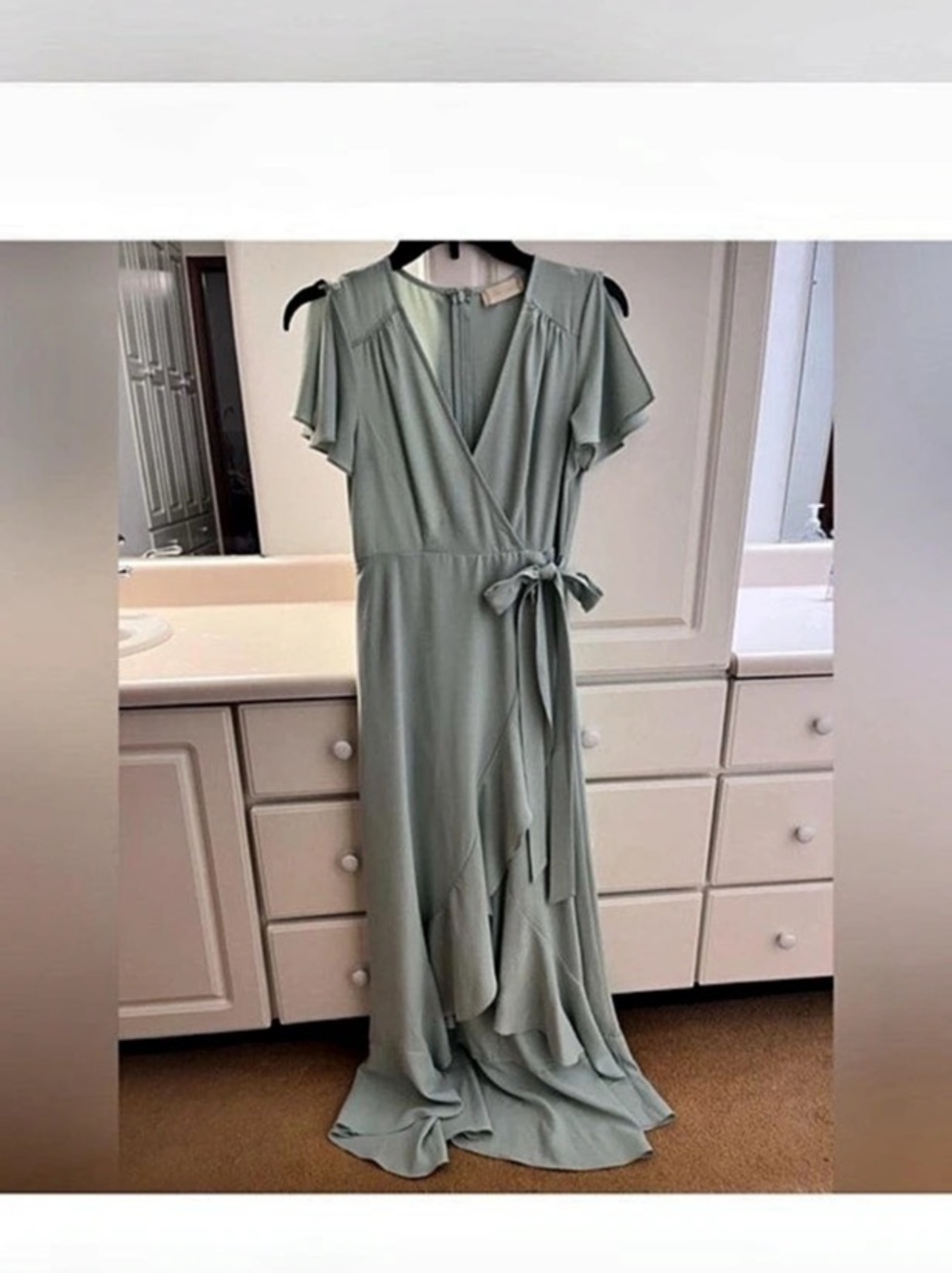 ALTAR'D STATE Wrap Maxi Dress in Green Size Small Like New